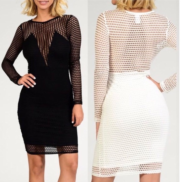 LAST ONE!!Black long sleeve mesh dress - Picture 3 of 3